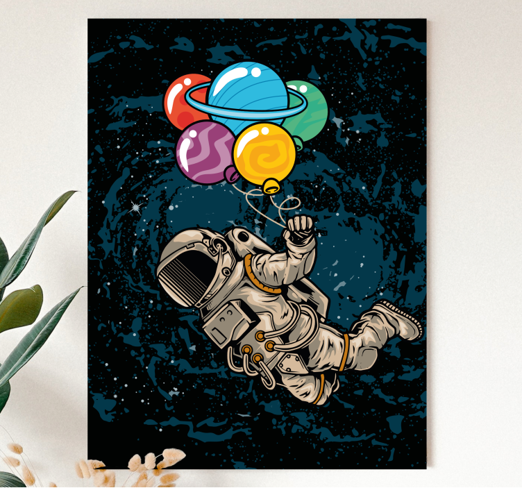 Cuadro videojuego astronauta con globos - TenVinilo