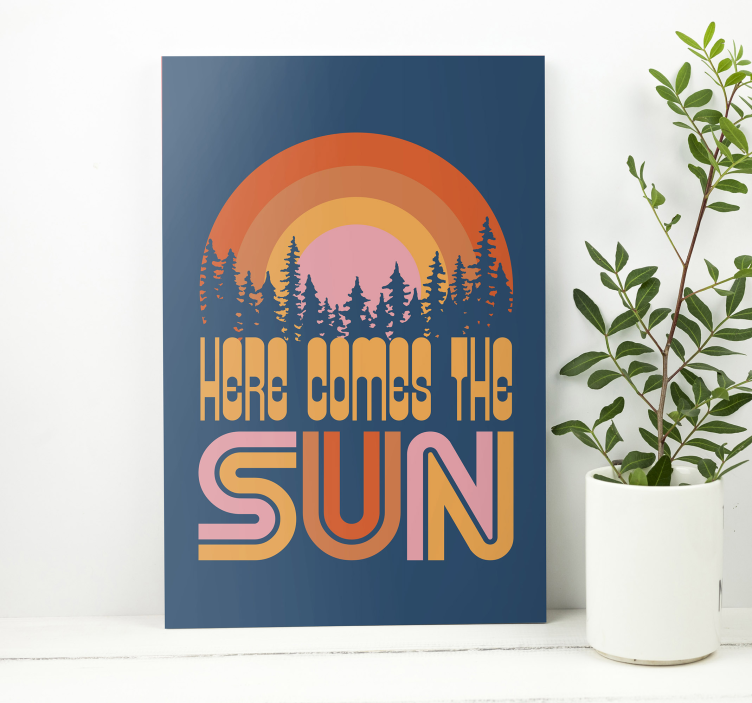 Cuadro vintage frase aquí tiene el sol - TenVinilo