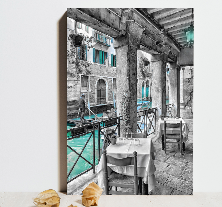 Cuadros ciudades restaurant y hombre en barco - TenVinilo