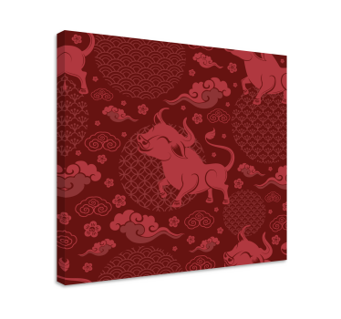 Cuadro retro vintage Patrón vintage de estilo chino - TenVinilo
