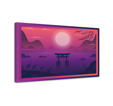 Cuadro oriental puerta torii del atardecer - TenVinilo