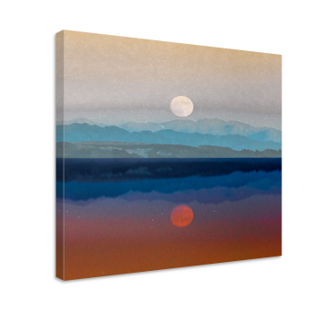 Cuadro de paisaje lugar hermoso diseño de luna - TenVinilo