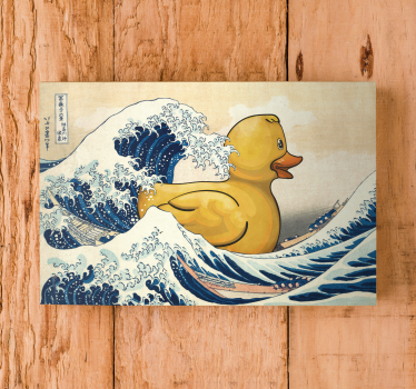 Cuadro artístico Kanagawa pato de goma - TenVinilo