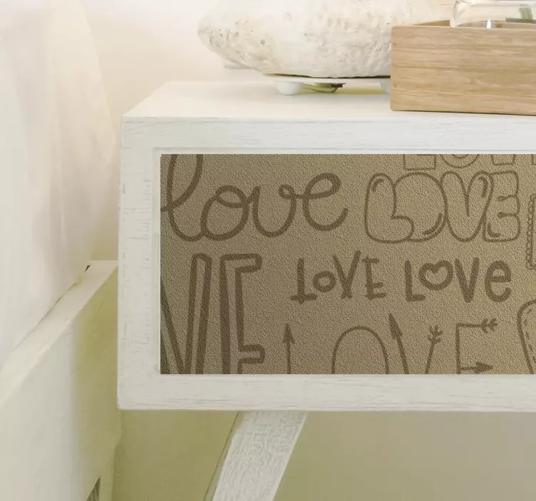 Vinilo para mueble de texto vintage de amor - TenVinilo