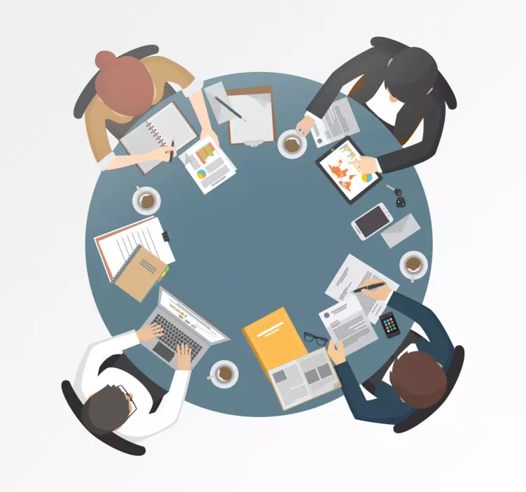 Vinilos para oficina mesa redonda - TenVinilo