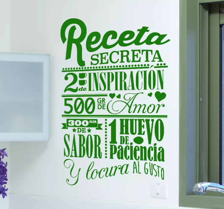 Vinilo para cocina receta secreta - TenVinilo