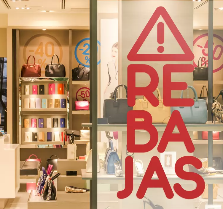 Vinilo rebajas para tiendas texto horizontal - TenVinilo