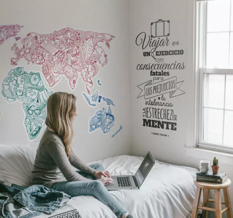 Vinilo decorativo consecuencias viajar - TenVinilo