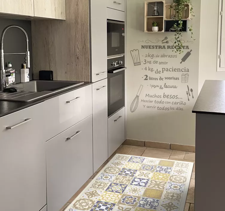 Vinilo decorativo pared cocina nuestra receta - TenVinilo