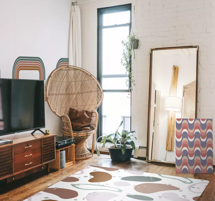 Cenefa adhesiva olas abstractas minimalistas - TenVinilo