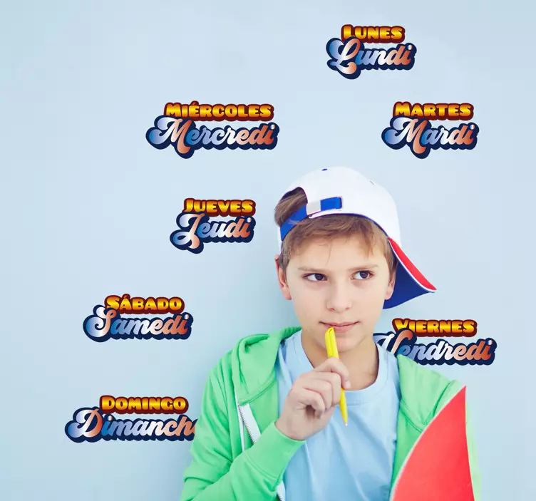 Vinilo eductativo días de la semana en francés - TenVinilo