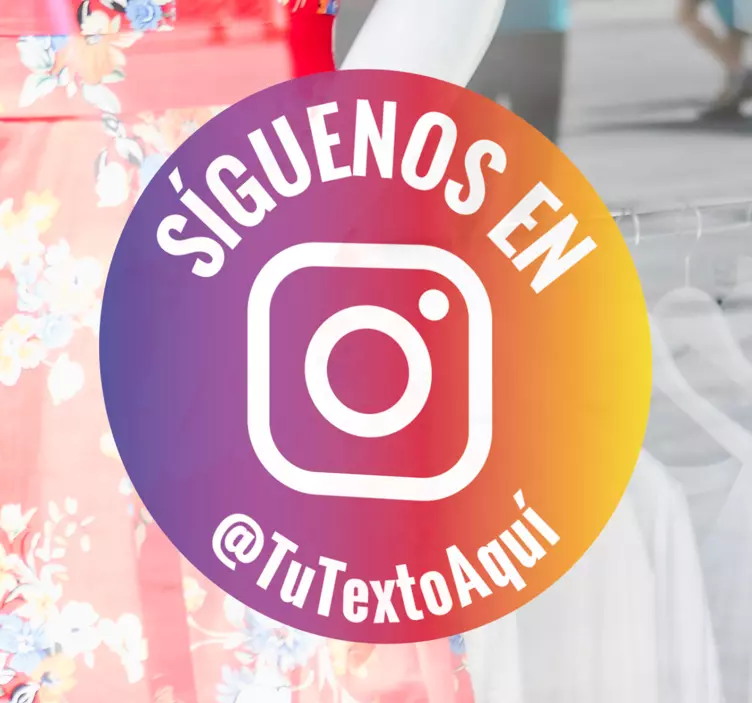 Vinilo escaparate Síguenos círculo de instagram - TenVinilo