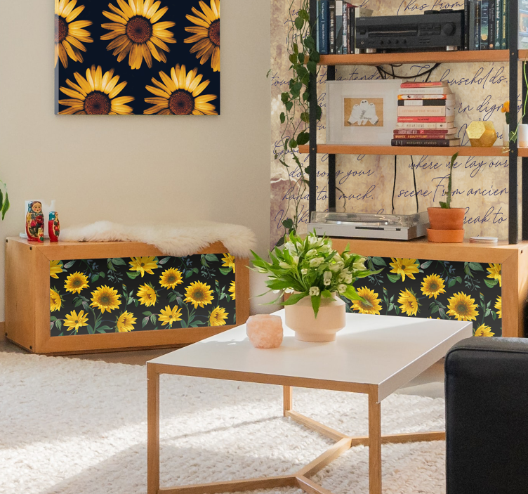 Papel para forrar muebles girasol vintage - TenVinilo