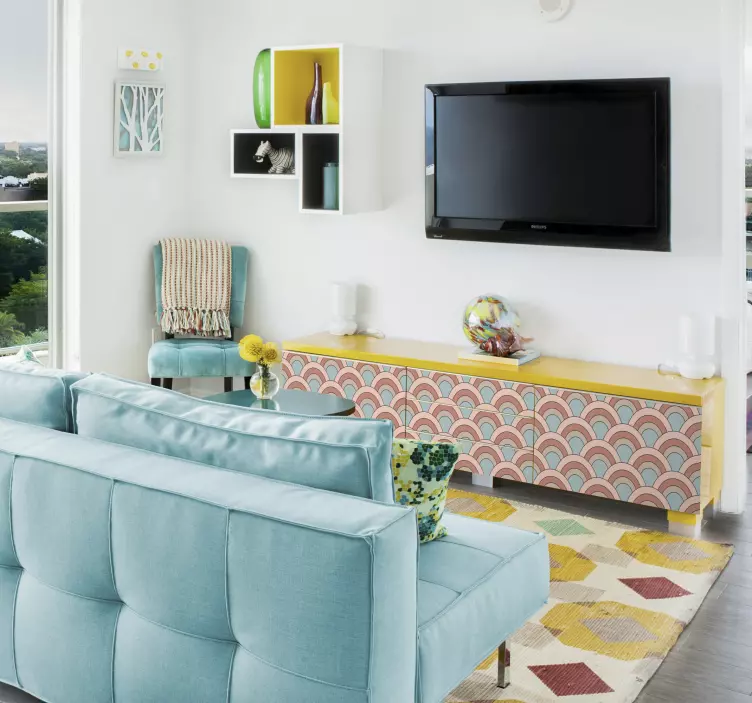 Vinilo para mueble ondas de patrón curvo - TenVinilo