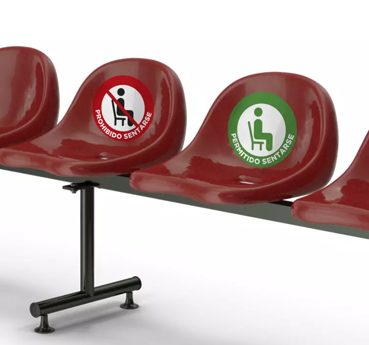 Señalética adhesiva permitido sentarse - TenVinilo
