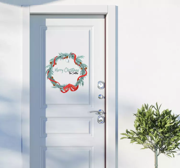 Vinilo decorativo corona de Navidad - TenVinilo