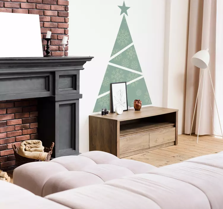 Vinilo decorativo árbol de navidad geométrico - TenVinilo
