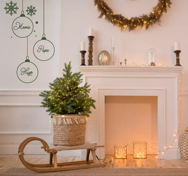 Pegatinas adornos navideños personalizados - TenVinilo