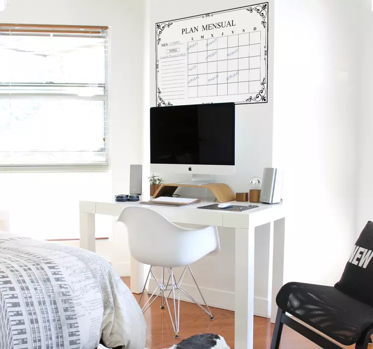 Pizarra blanca adhesiva organización - TenVinilo