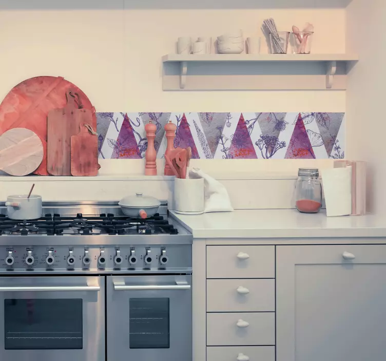 Cenefa adhesiva cocina lavanda digital - TenVinilo
