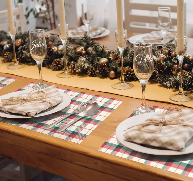 Pegatina boda copas con nombre - TenVinilo