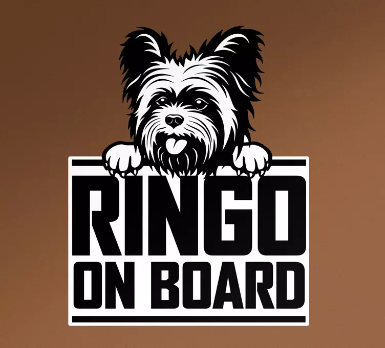 Pegatina coche cartel de perro juguetón - TenVinilo