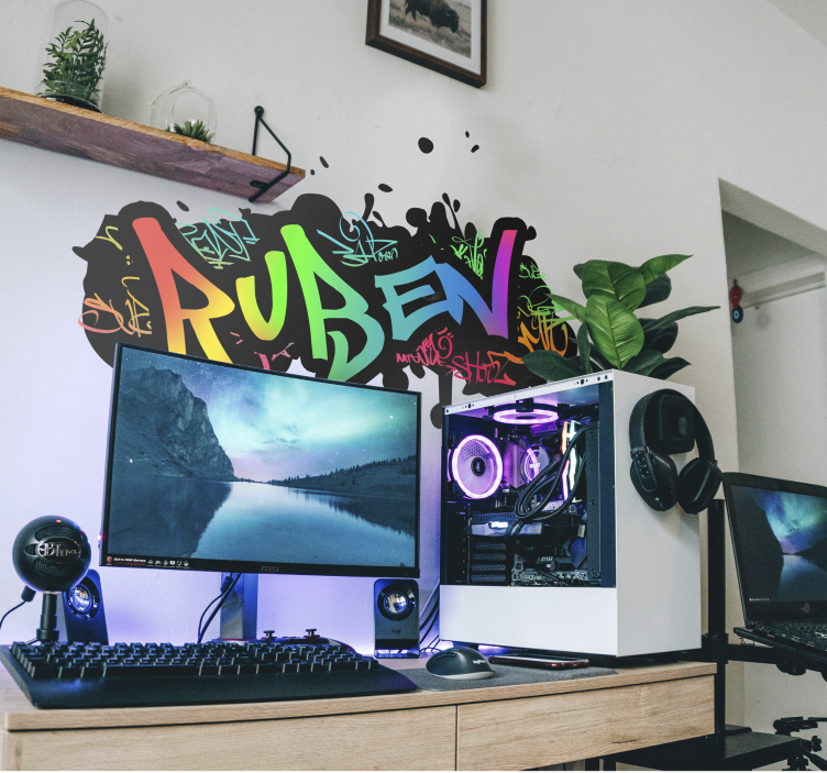 Vinilo decorativo infantil graffiti personalizado - TenVinilo