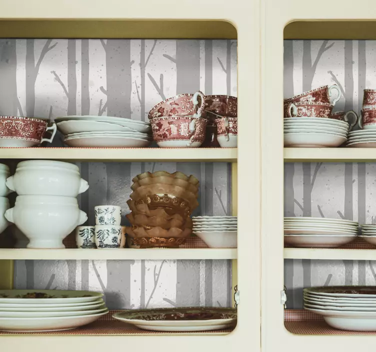 Vinilo adhesivo para alacena patrón árboles - TenVinilo