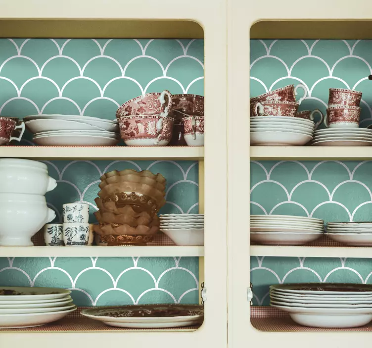 Vinilo mueble patrón clásico mid century - TenVinilo