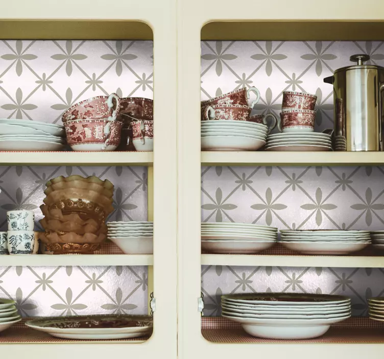 Vinilo mueble patrón vintage color beige - TenVinilo