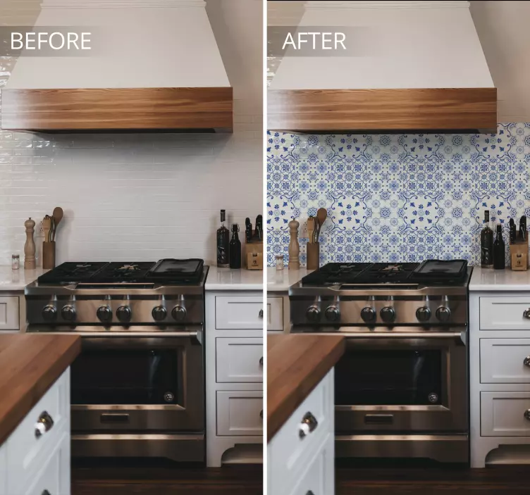 Azulejos adhesivos azul vintage - TenVinilo