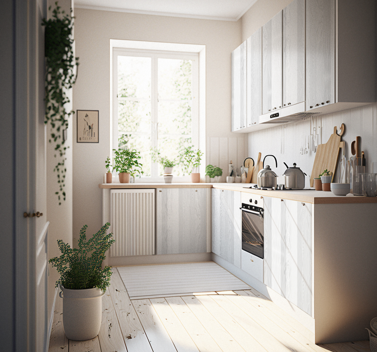 Vinilo para mueble color textura madera blanca - TenVinilo