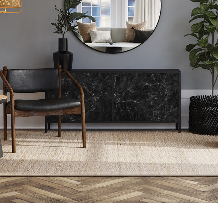 Vinilo para mueble color mármol negro - TenVinilo