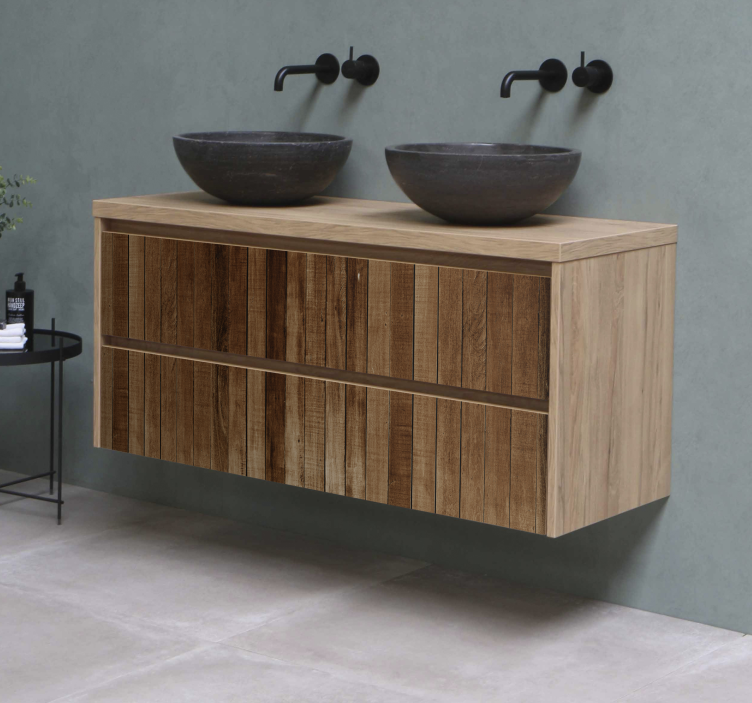 Vinilo adhesivo para mueble listones de madera - TenVinilo