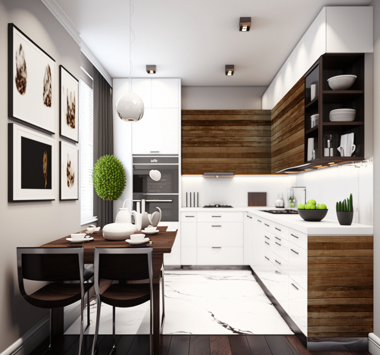 Vinilo adhesivo para mueble listones de madera - TenVinilo