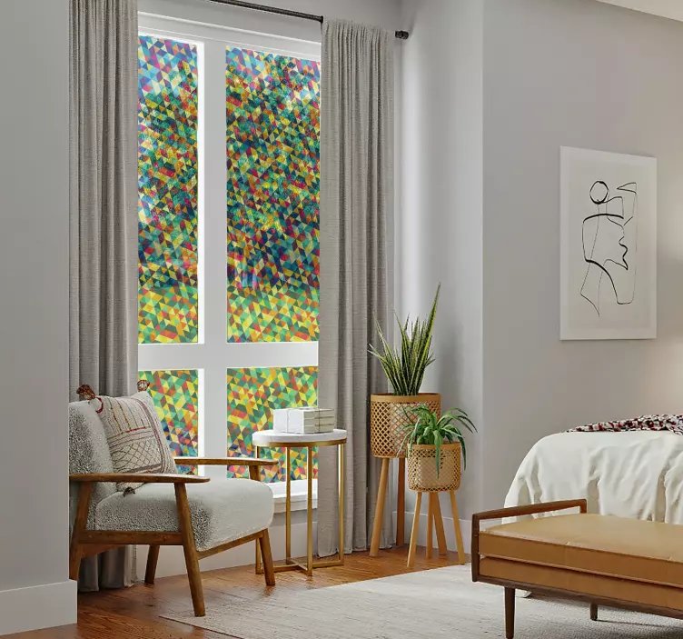 Vinilo translúcido cristal geométrico colorido - TenVinilo