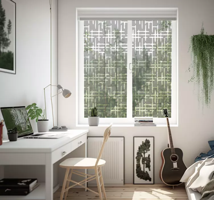 Vinilo para cristal ventana rollo líneas cruzadas - TenVinilo