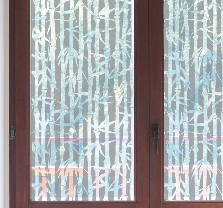 Vinilo translúcido cristal líneas cañas bambú - TenVinilo