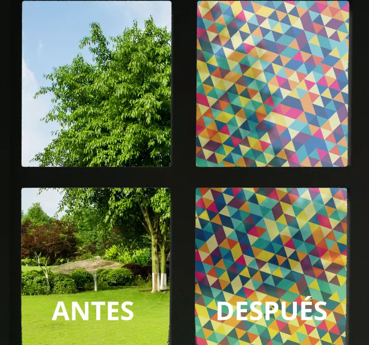 Vinilo translúcido cristal geométrico colorido - TenVinilo