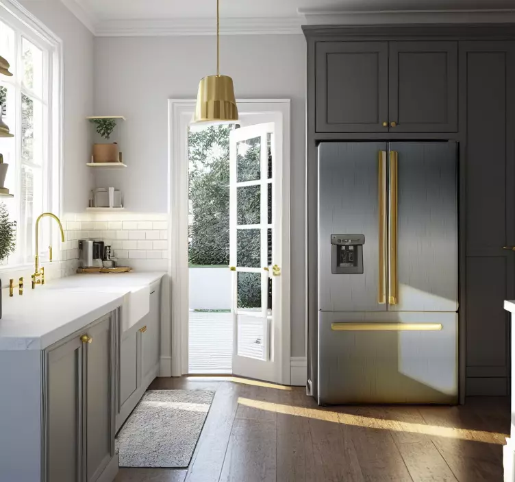 Vinilo para nevera efecto acero - TenVinilo