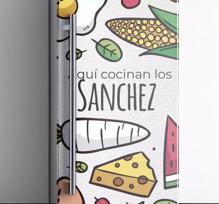 Vinilo para nevera frutas con apellido personalizado - TenVinilo