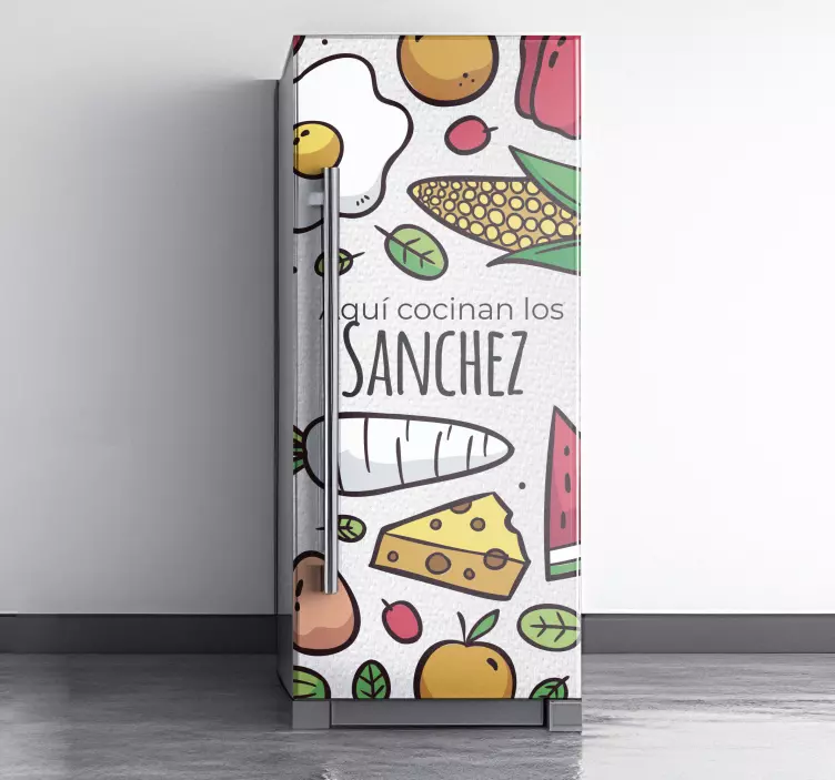 Vinilo para nevera frutas con apellido personalizado - TenVinilo