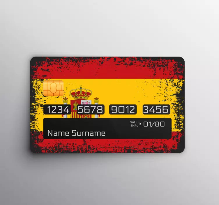Vinilo tarjeta de crédito Bandera española - TenVinilo