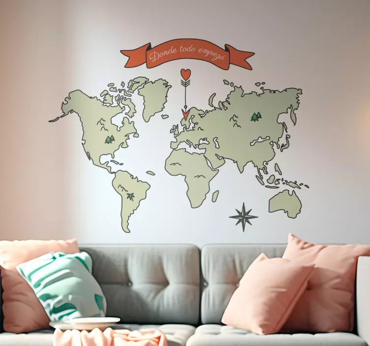 Mural mapamundi donde todo empezó - TenVinilo