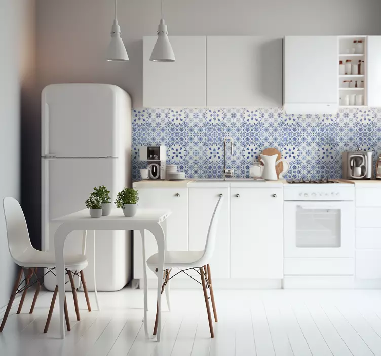 Vinilos cocina azulejos azules de Delft - TenVinilo