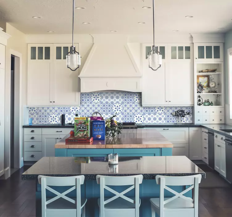 Vinilos cocina azulejos azules de Delft - TenVinilo