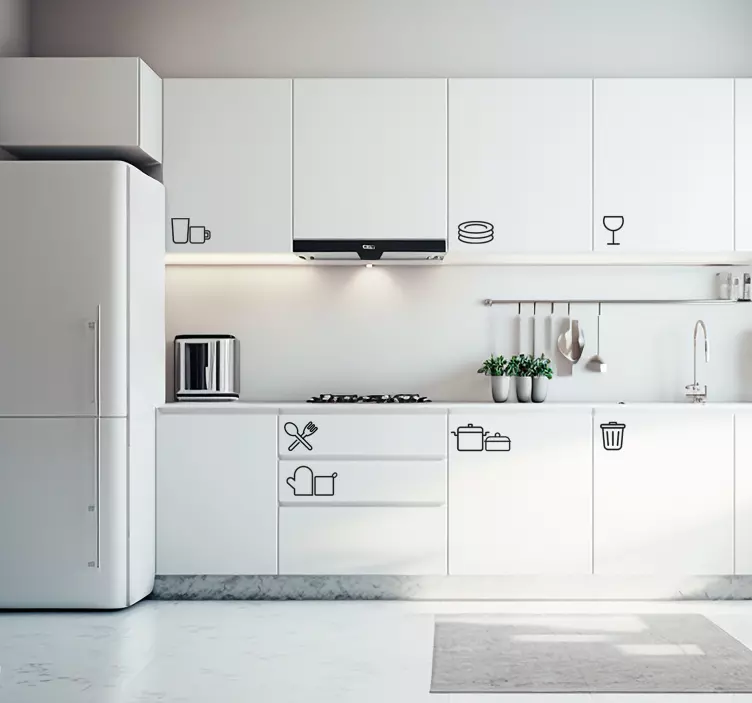 Vinilo para cocina iconos utensilios - TenVinilo