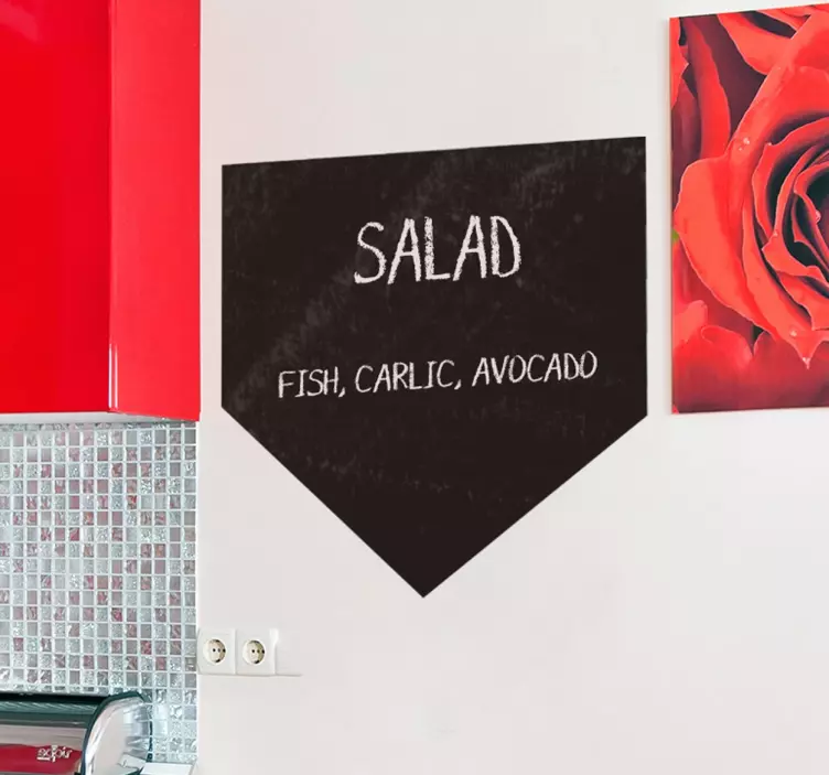 Pizarra adhesiva cocina negra diseño menú - TenVinilo