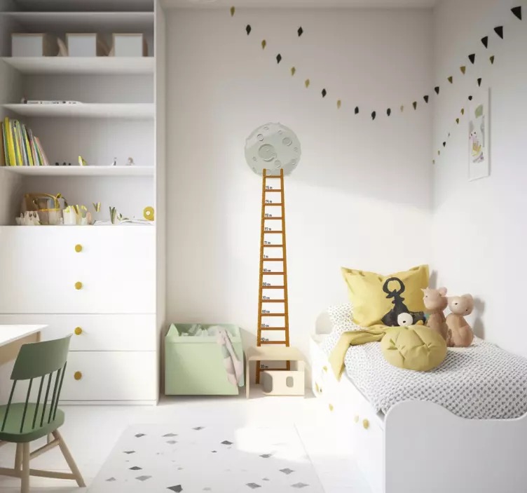 Vinilo infantil medidor luna escalera - TenVinilo