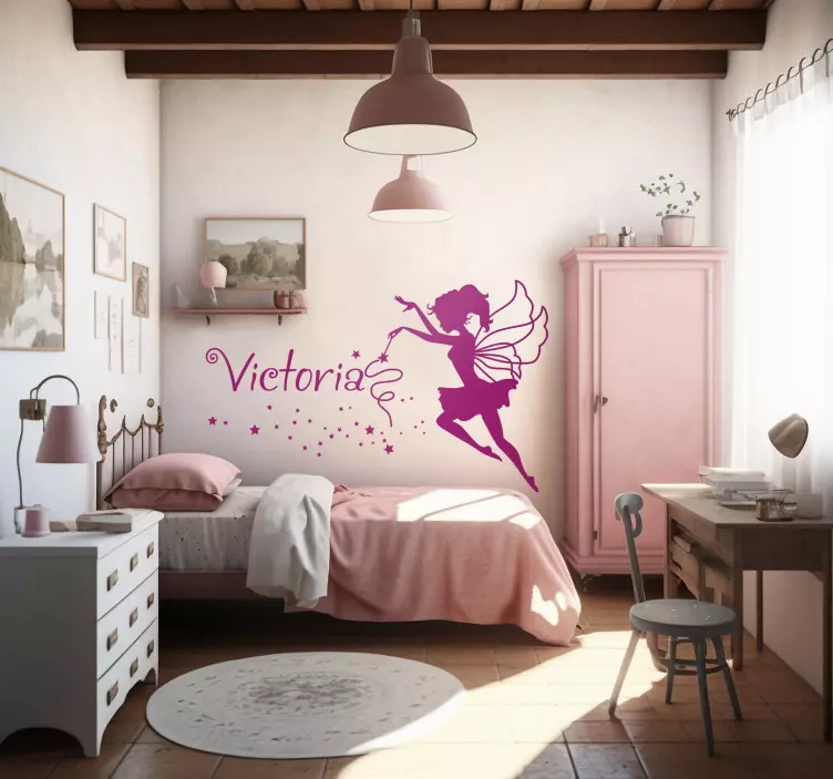 Vinilo infantil ninfa personalizable con nombre - TenVinilo